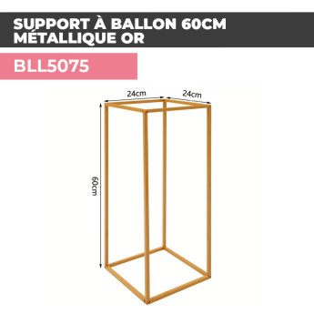 BL75 Support à Ballon 60cm - Métallique Or